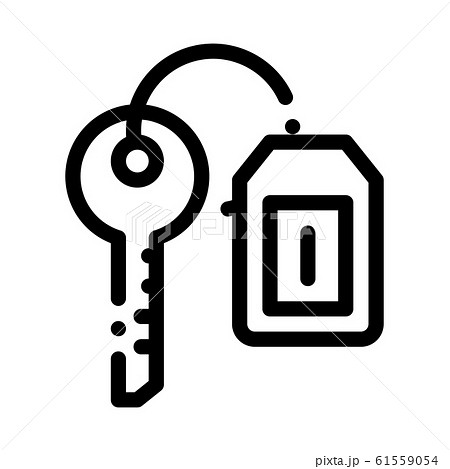 Car Key Label Icon Vector Outline Illustration 61559054