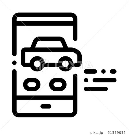 Car Phone Screen Icon Vector Outline Illustration 61559055