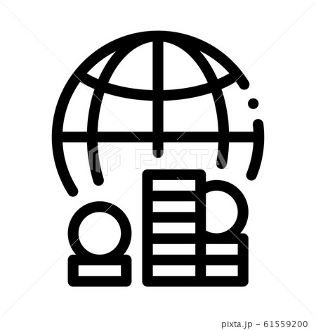 Worldwide Money Icon Vector Outline Illustration Worldwide Money Icon Vector Outline Illustration 61559200