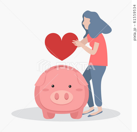 piggy bank with hearts