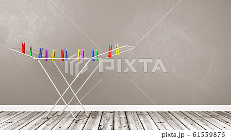 Clothes Drying Rack in the Room 61559876