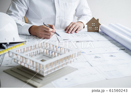 Construction engineering or architect hands Construction engineering or architect hands 61560243