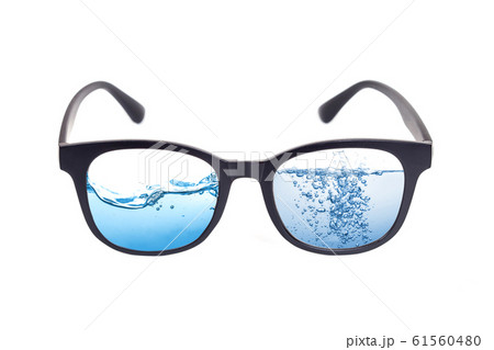 Water splash in Black Eye Glasses Isolated on Water splash in Black Eye Glasses Isolated on 61560480