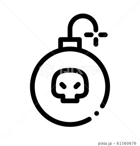 Burning Bomb Icon Vector Outline Illustration Burning Bomb Icon Vector Outline Illustration 61560676
