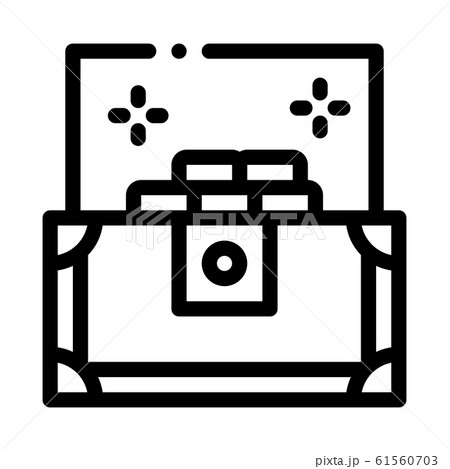 Treasure Chest Icon Vector Outline Illustration 61560703