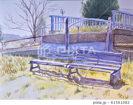 壊れたベンチ 水彩スケッチのイラスト素材 [61561082] - PIXTA