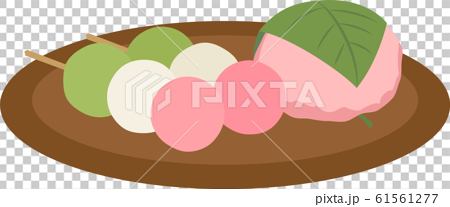 ひな祭り 桜餅 関西風 串団子 和菓子のイラスト素材