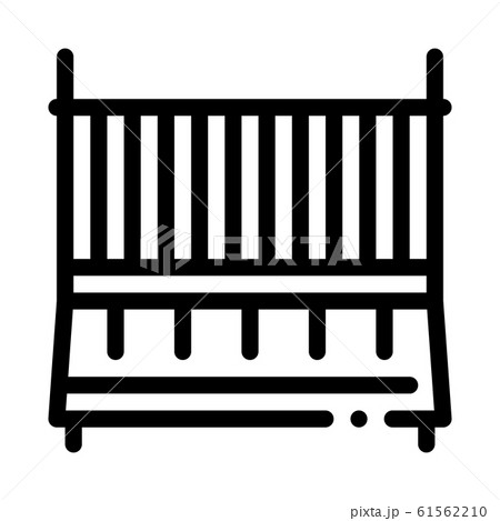 Cot Baby Bed Icon Vector Outline Illustration 61562210