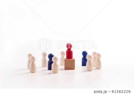 Wooden figure standing on the box for show Wooden figure standing on the box for show 61562226