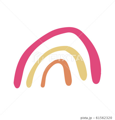Rainbow symbol in doodle style isolated on white background. Simple cartoon design. 61562320
