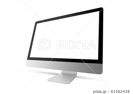 New model of computer display with blank mockup screen. New model of computer display with blank mockup screen. 61562438