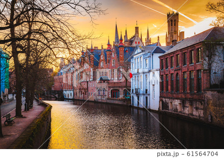 Historic city center of Brugge, Flanders, Belgium 61564704