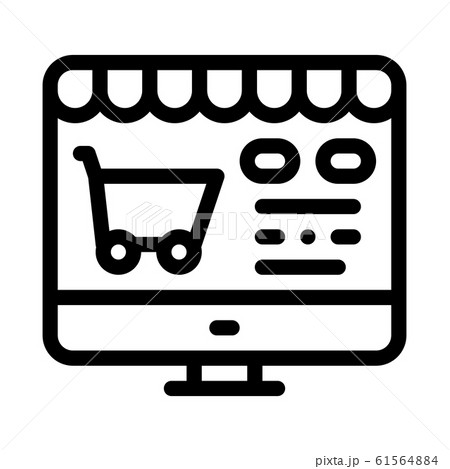 Online Shopping Icon Vector Outline Illustration 61564884