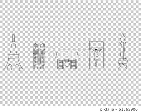 東京大阪ランドマークのイラスト素材