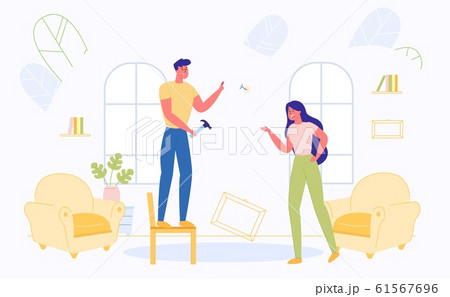 Informative Banner, Household Problem in Family. 61567696