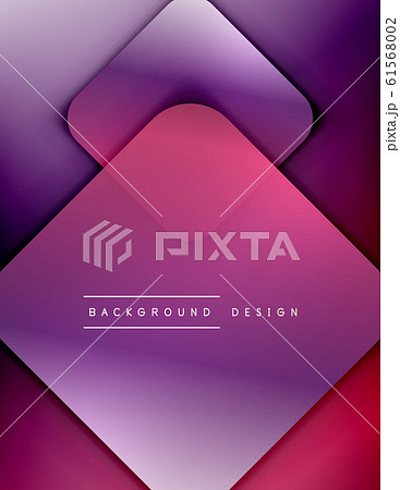 Rounded squares shapes composition geometric abstract background. 3D shadow effects and fluid gradients. Modern overlapping forms. 61568002