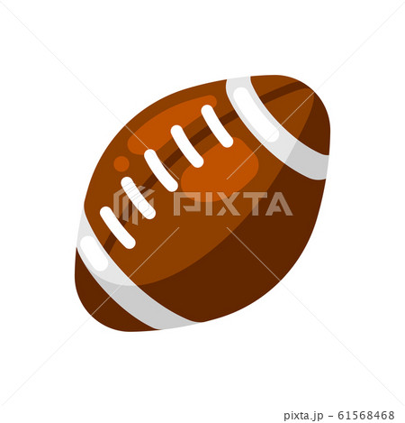 Icon Of Brown Rugby Ball In Flat Style のイラスト素材