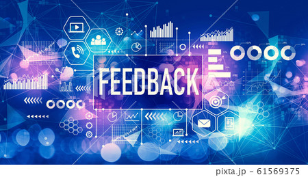 Feedback concept with technology light background 61569375