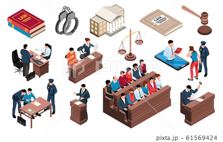 Lawyer Isometric Set 61569424