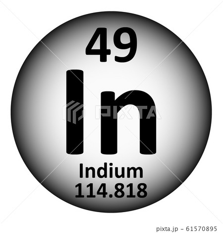 Periodic table element indium icon. Periodic table element indium icon. 61570895