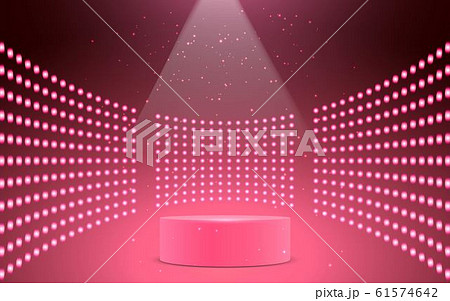 pink podium with spotlight on in the stage 61574642