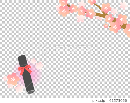 卒業証書　卒業式　桜 61575066