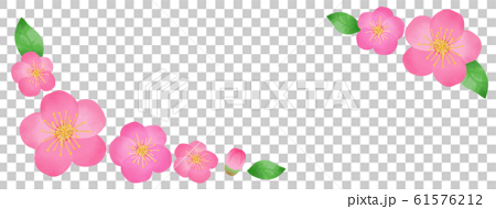 梅の花 テクスチャ 枠 デザイン イラストのイラスト素材