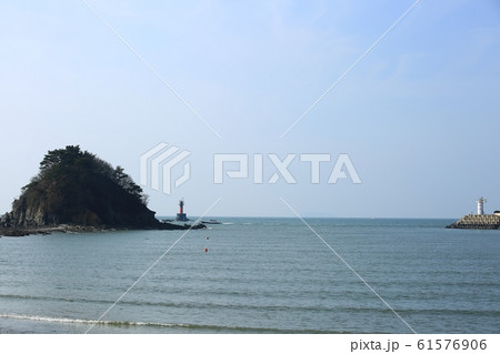 水平線 砂 海岸 61576906