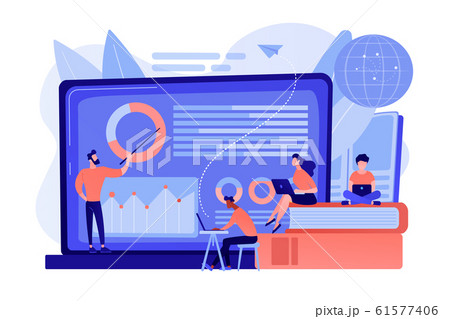 Distance learning concept vector illustration. 61577406