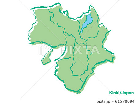 近畿地方2府4県の地図イラストを無料ダウンロード