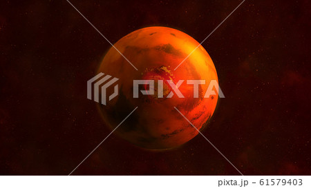 Planet Mars from space showing north polar area 61579403