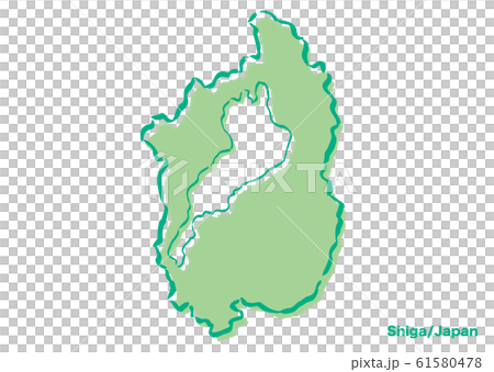 滋賀県 日本地図のイラスト素材