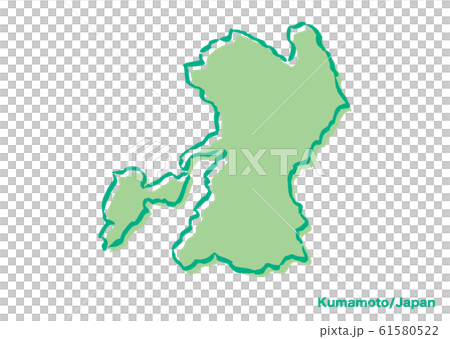 熊本県 日本地図のイラスト素材