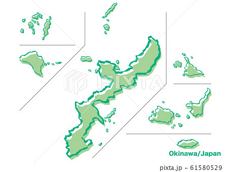 沖縄県 日本地図のイラスト素材