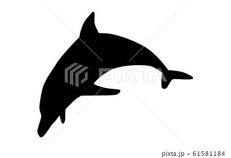 動物シルエット海 川イルカ4のイラスト素材