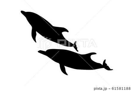 動物シルエット海 川イルカ8のイラスト素材