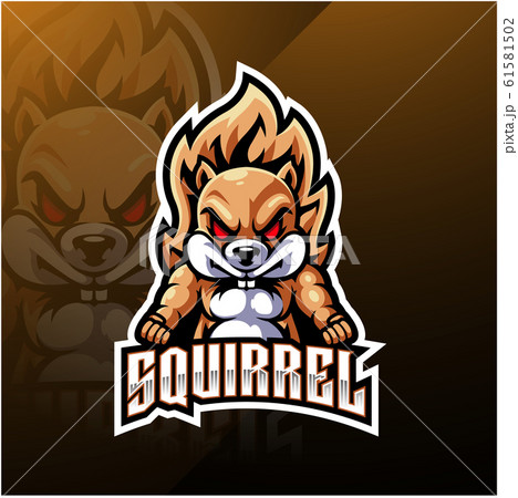 Squirrel esport mascot logo design 61581502