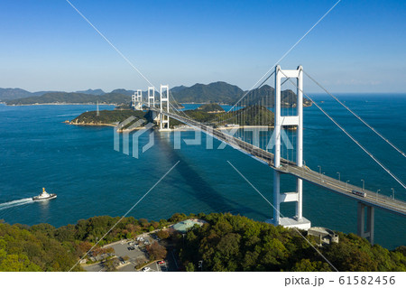 来島海峡（しまなみ海道）　空撮 61582456