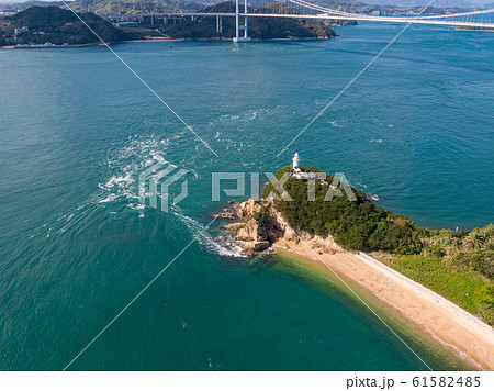 来島海峡の渦潮(うずしお) 空撮 来島海峡の渦潮(うずしお) 空撮 61582485