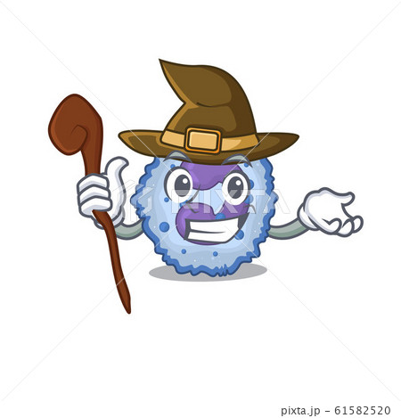 cartoon mascot style of basophil cell dressed as a witch 61582520