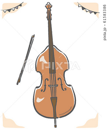 Contrabass Illustration Material Hand Drawn Style Stock Illustration