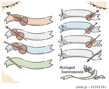 弦楽器がテーマのラベル、バナー 61583391