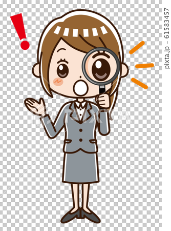 女商人放大鏡驚訝 61583457