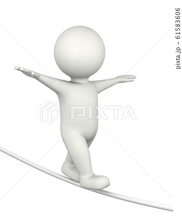 Tightrope Walker 3d Characterのイラスト素材