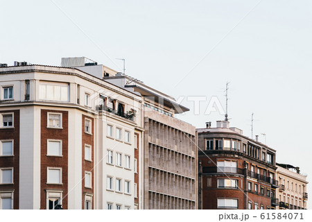 Luxurious apartment buildings in the Jeronimos district of Madrid. 61584071