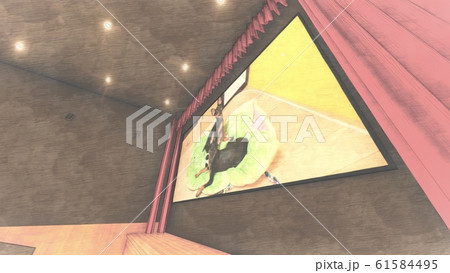 映画館 人なし スクリーン小型犬 イラスト74 映画館 人なし スクリーン小型犬 イラスト74 61584495