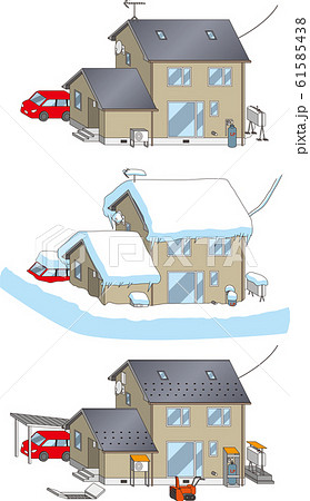 住宅の雪対策 ベクター素材のイラスト素材