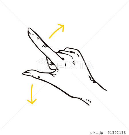 スマホ操作　手 61592158