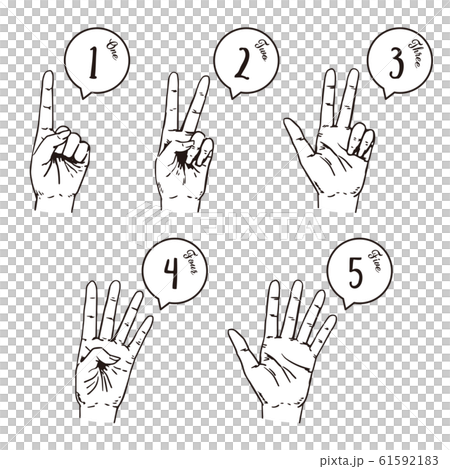 Hand sign count - Stock Illustration [61592183] - PIXTA