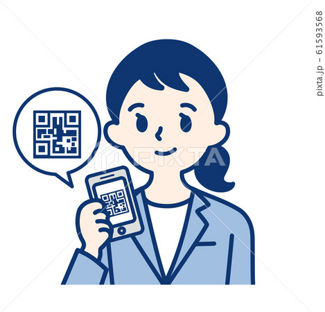 社会人(スマホ・QRコード・ペイ・女性) 社会人(スマホ・QRコード・ペイ・女性) 61593568